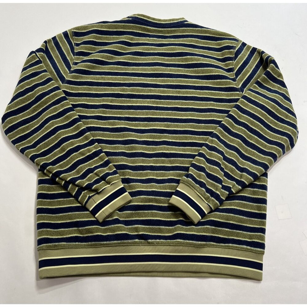 Stussy Striped Polar Fleece Crewneck in Green - Picture 4 of 5